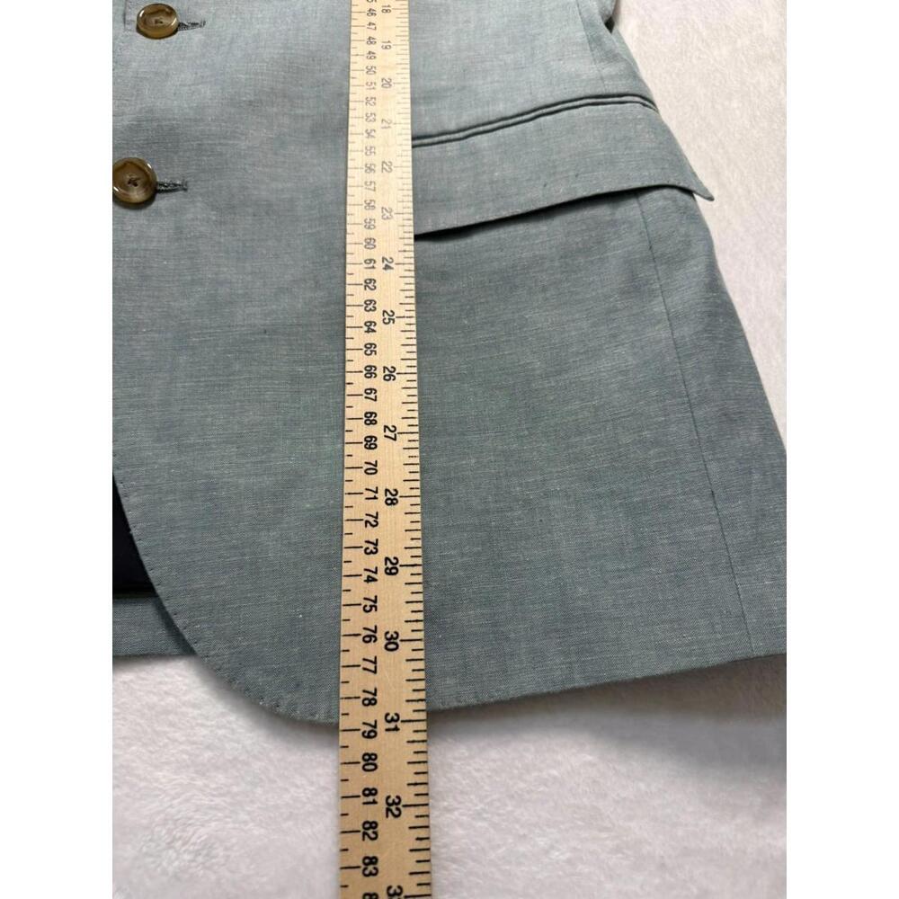 J Crew Ludlow Blazer Mens 40R Green Cotton Summer Chambray Collegiate Preppy - Picture 7 of 9